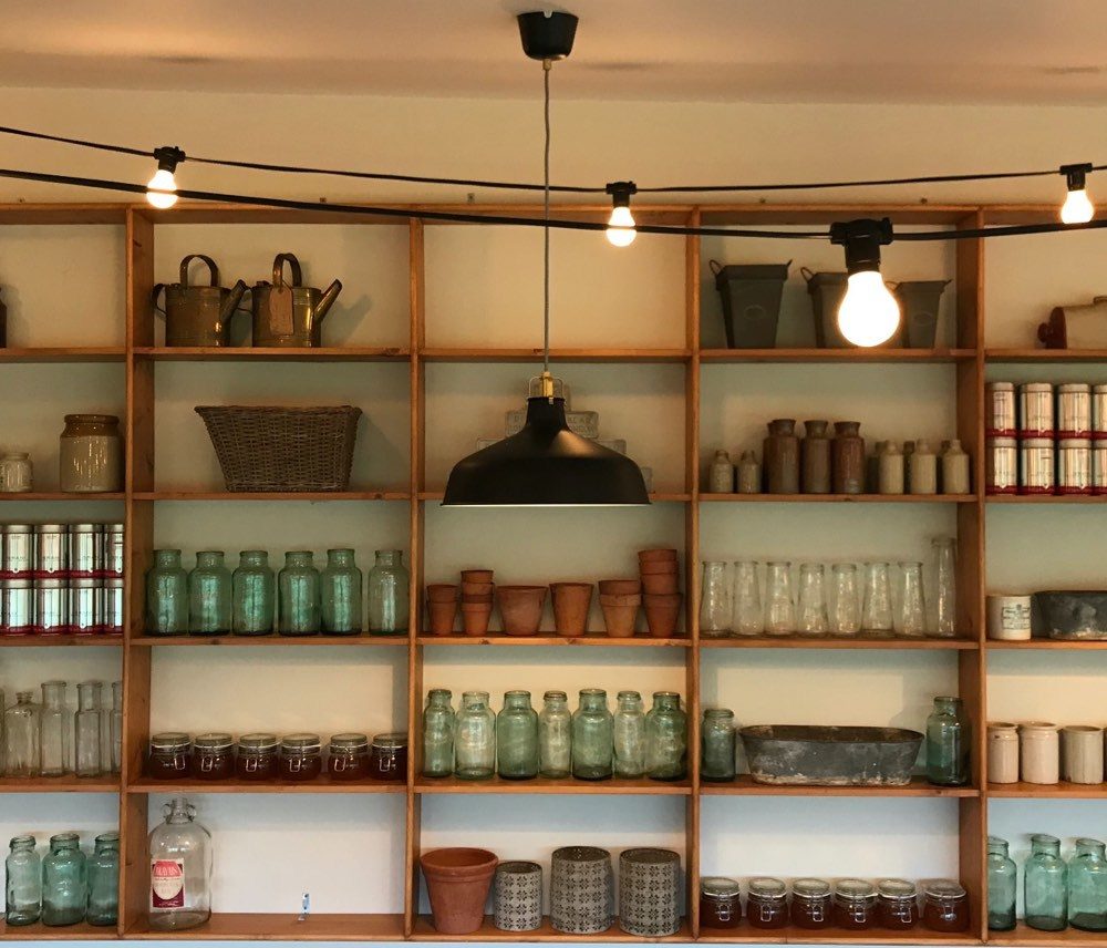 Shelves at the Garden House Café